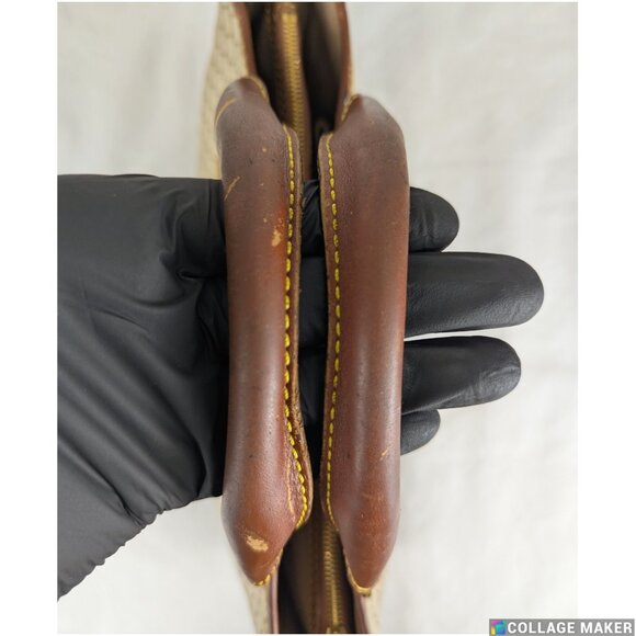 Authentic Celine Tote Bag Handbag Macadam Beige7 Vintage Based on Original Title - Picture 9 of 15